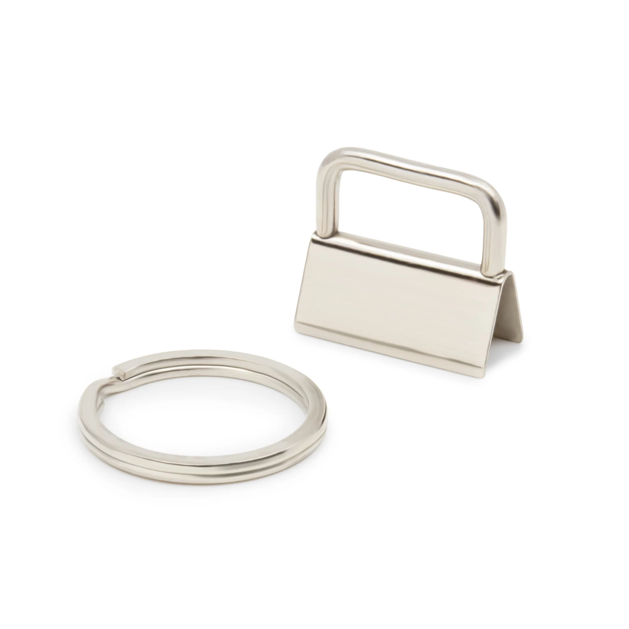 1" Key Fob Hardware, Nickel, 12 Sets - Image 2