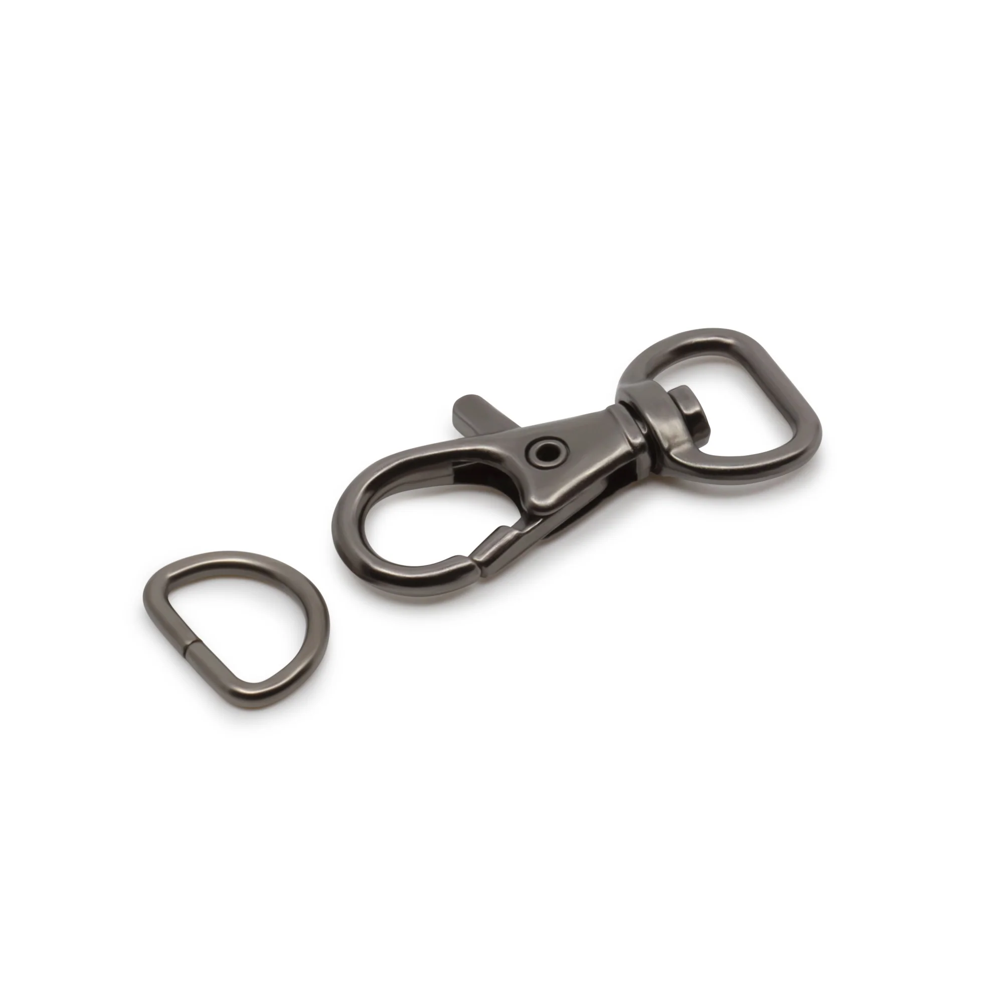 1/2" Swivel Hooks & D-Rings, Gunmetal, 12 Sets - Image 2