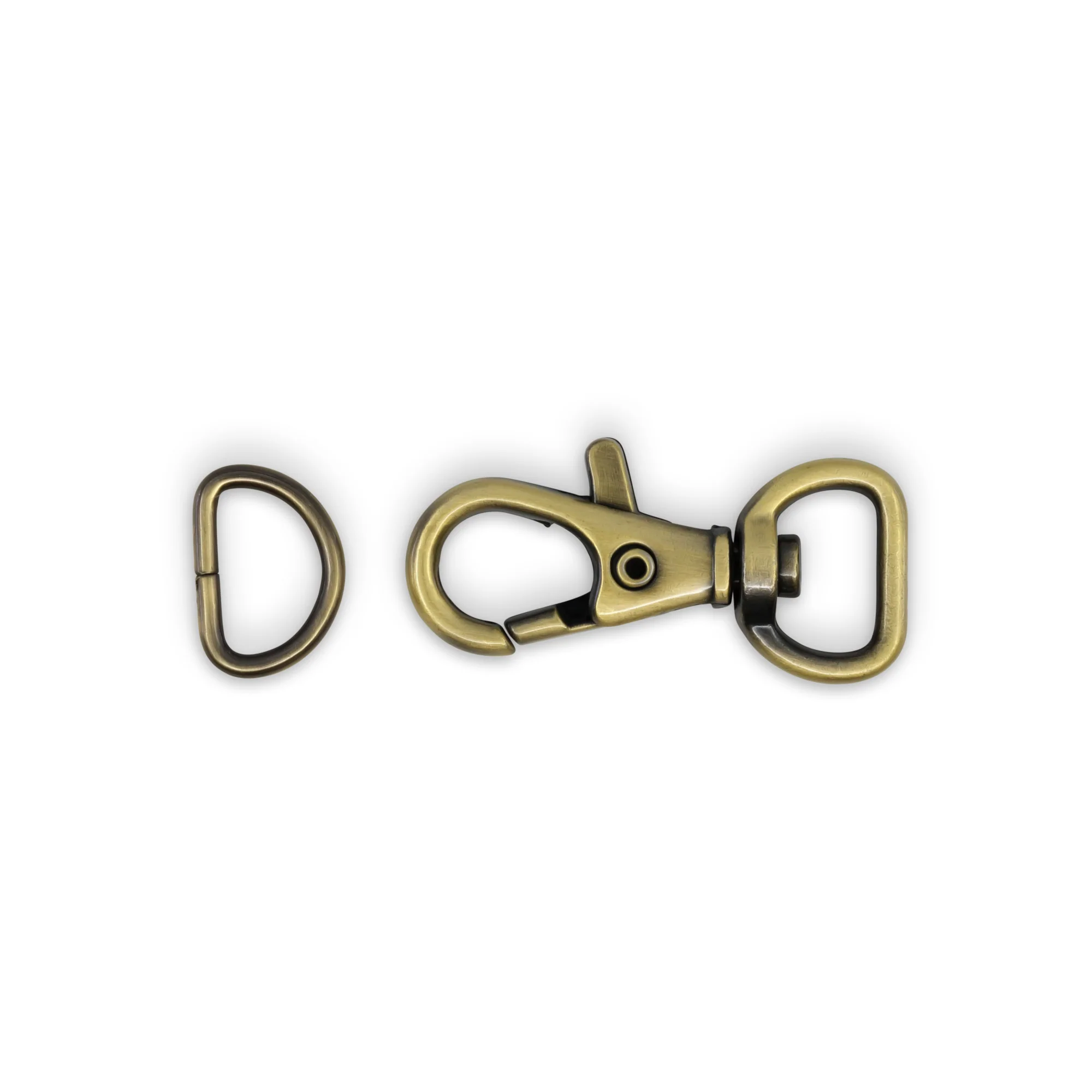 1/2" Swivel Hooks & D-Rings, Antique Brass, 12 Sets - Image 4