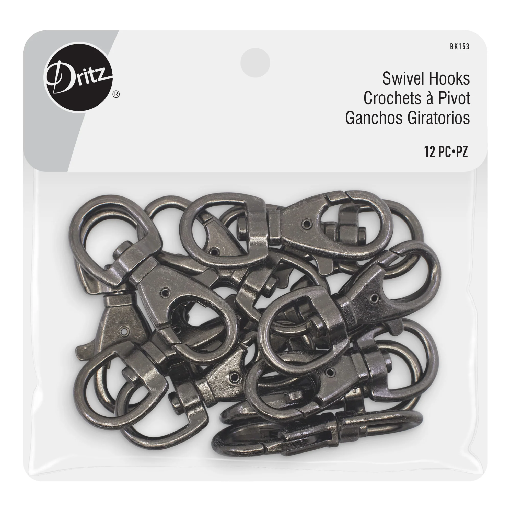 Swivel Hooks, Gunmetal, 12 pc