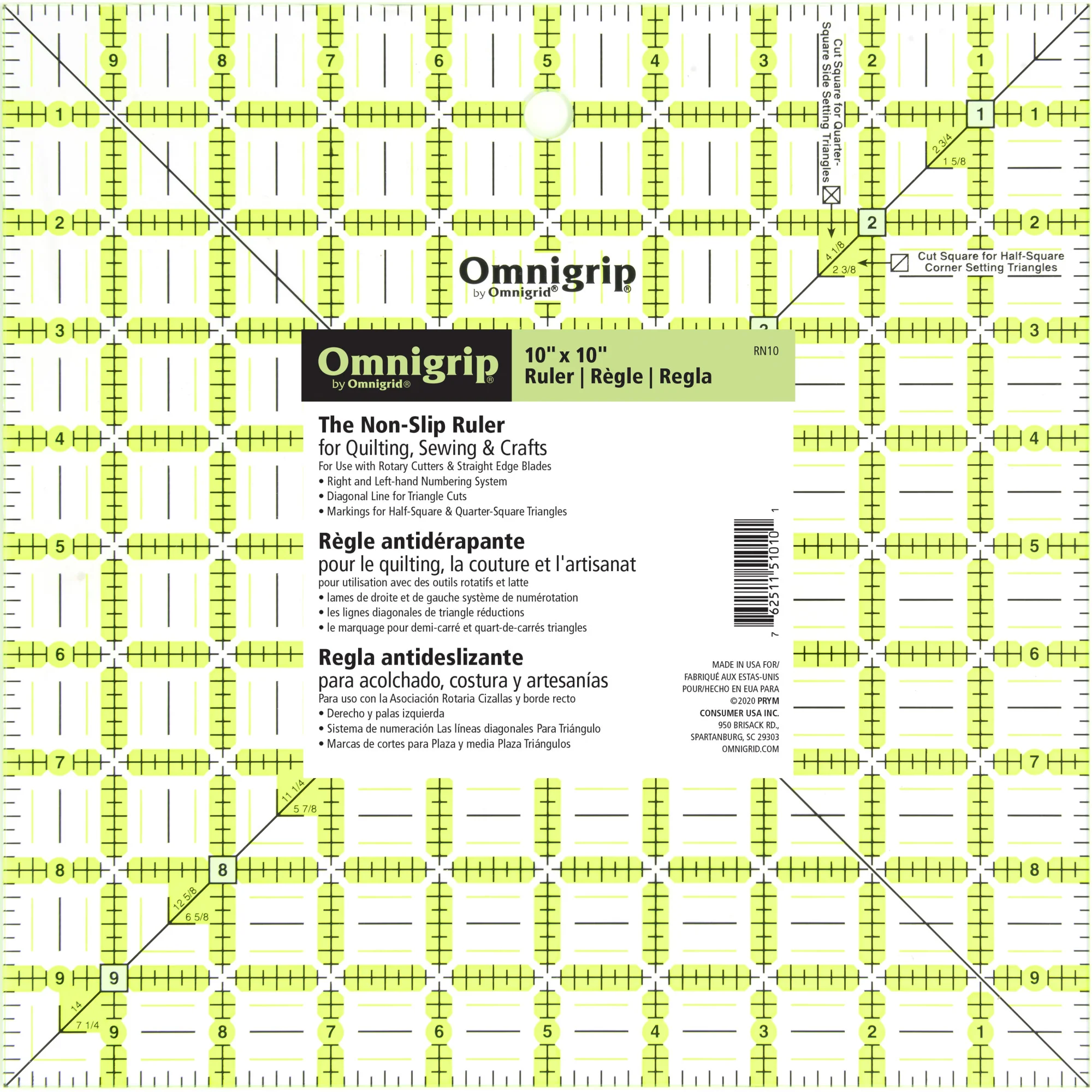 Neon Square Ruler, 10" x 10" - Image 2