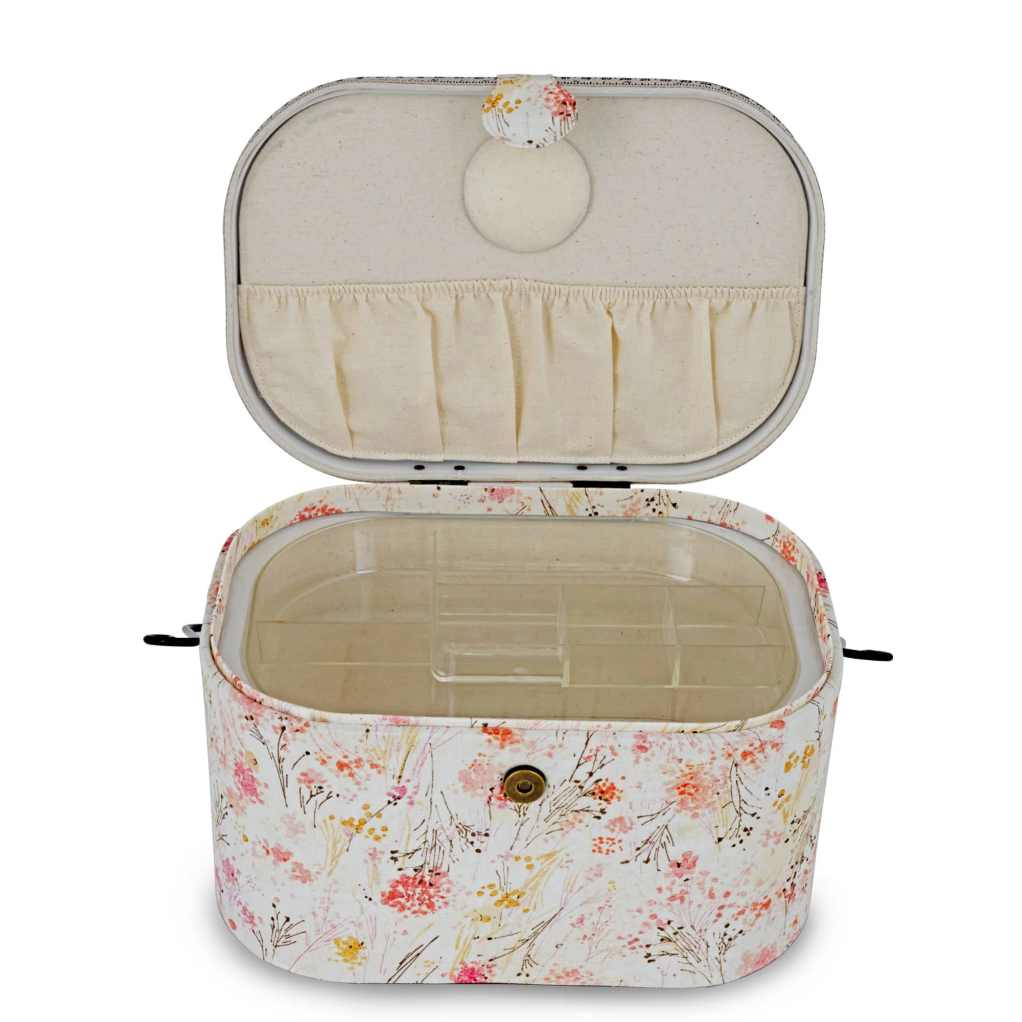 Oval Sewing Basket with Metal Handle, Large - Image 3