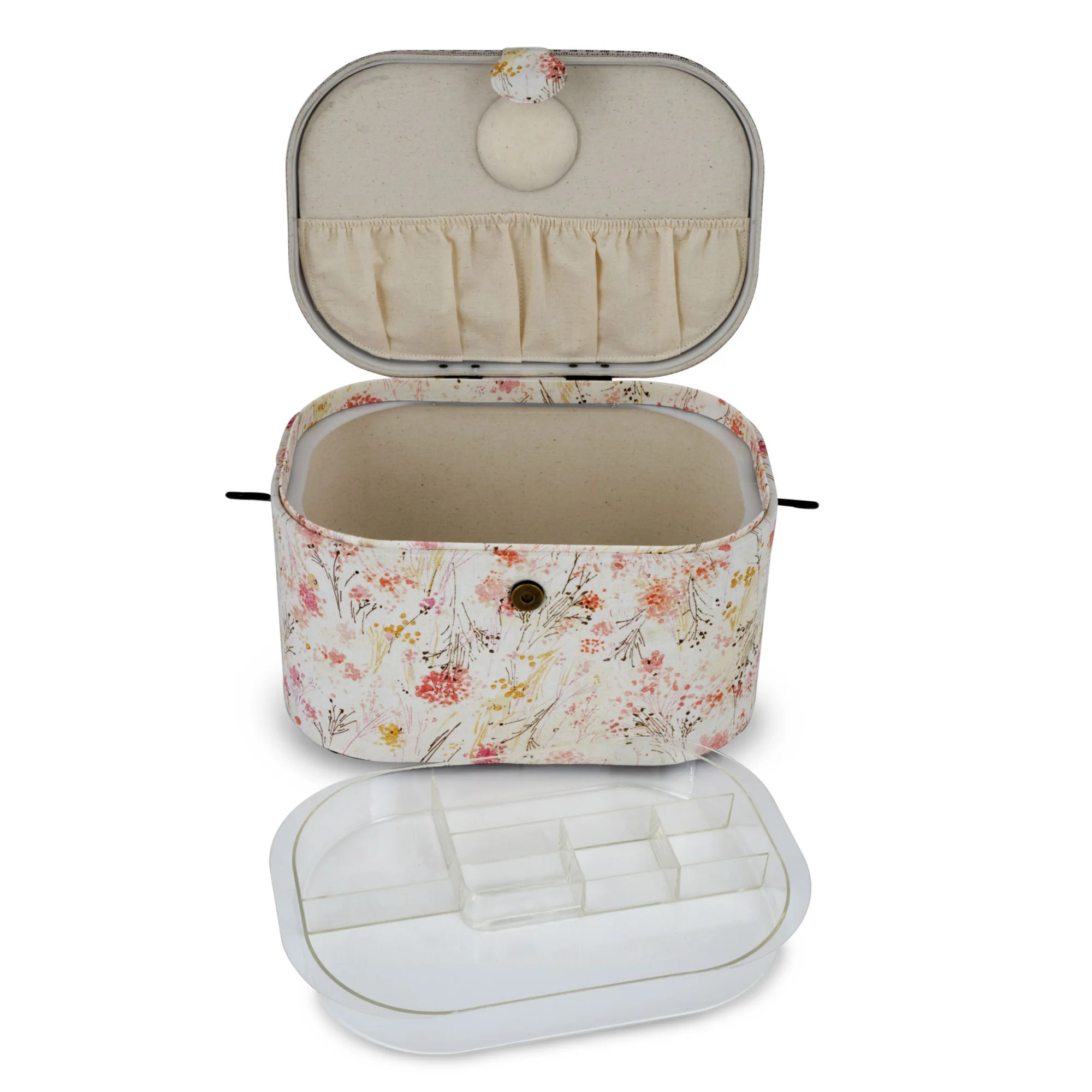 Oval Sewing Basket with Metal Handle, Large - Image 4