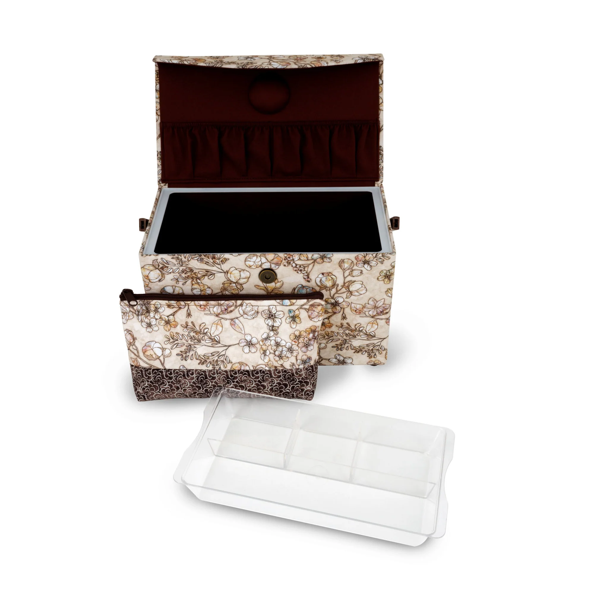 Rectangular Sewing Basket with Zippered Case, Medium - Image 4