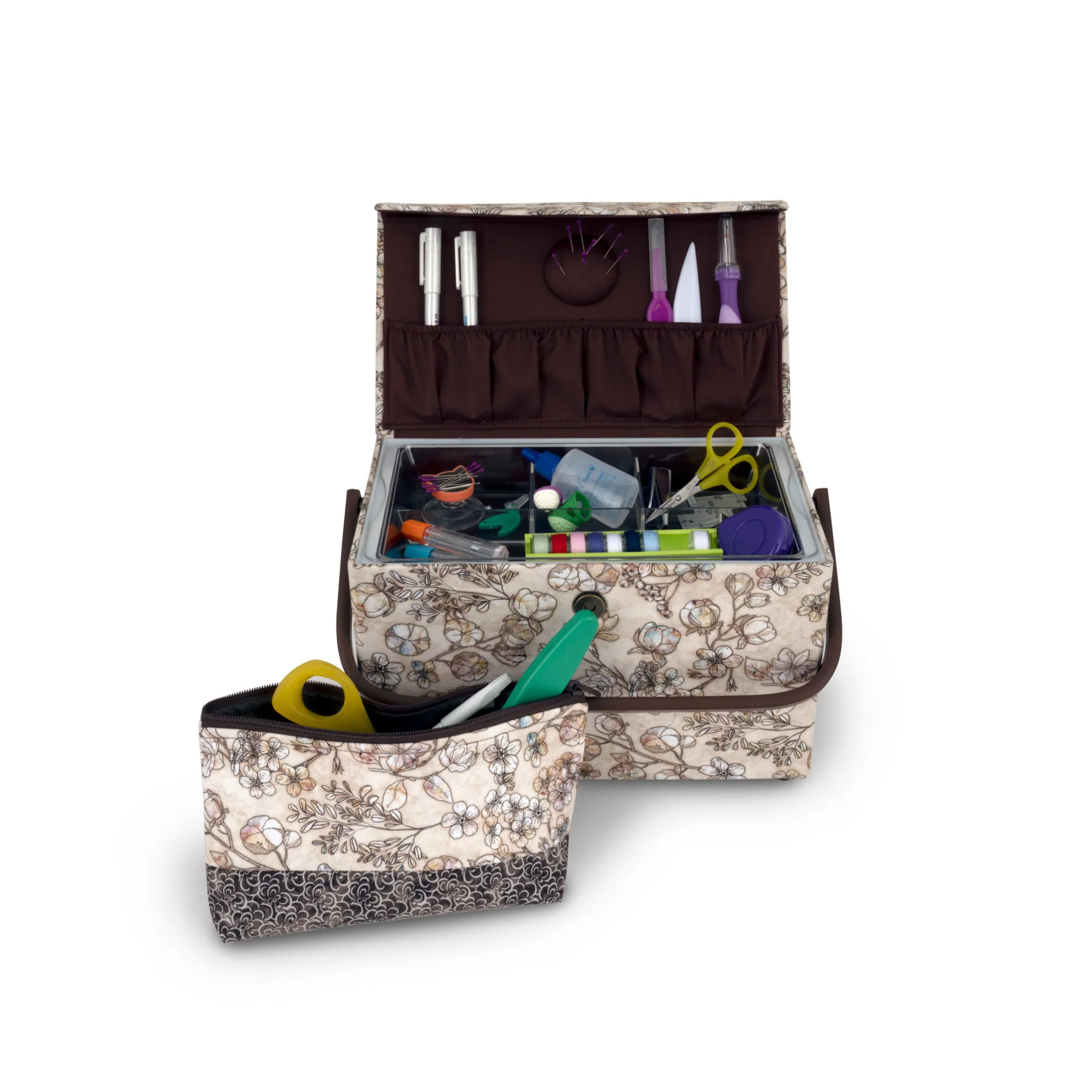 Rectangular Sewing Basket with Zippered Case, Medium - Image 5