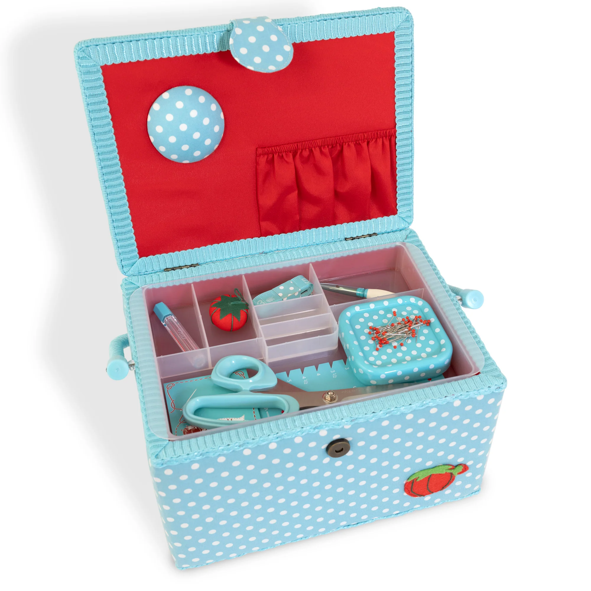 Sewing Basket Kit, Aqua Dots, Large - Image 4